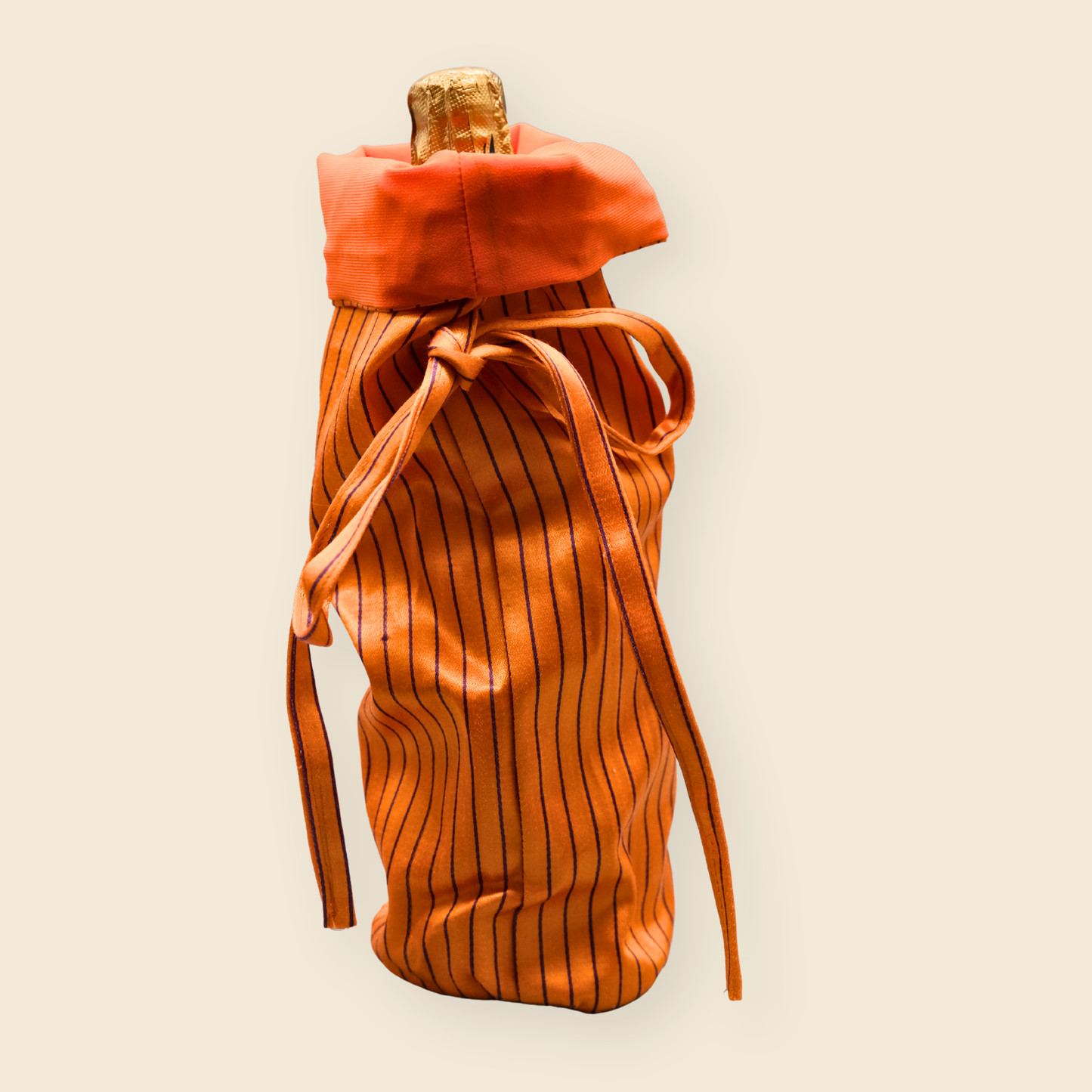 Flaskpyjamas orange randig