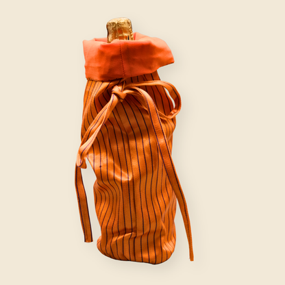 Flaskpyjamas orange randig