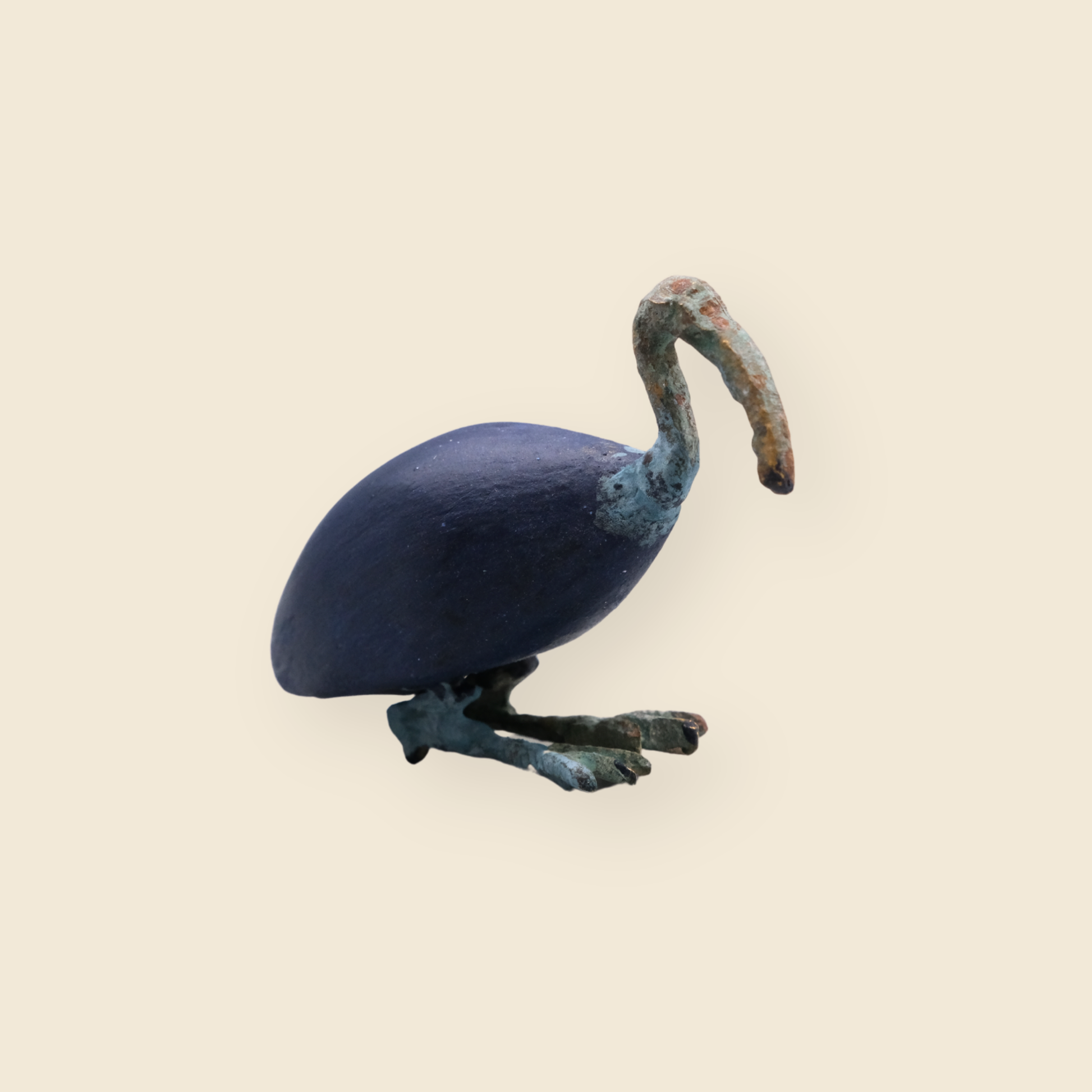 Ibis fågel staty liten blå