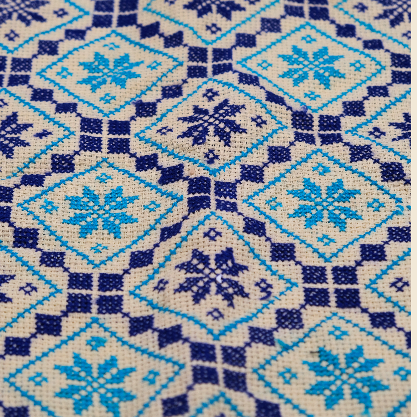 kuddfodral geometri blå